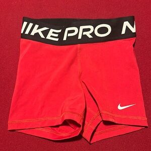 Red nike pro shorts